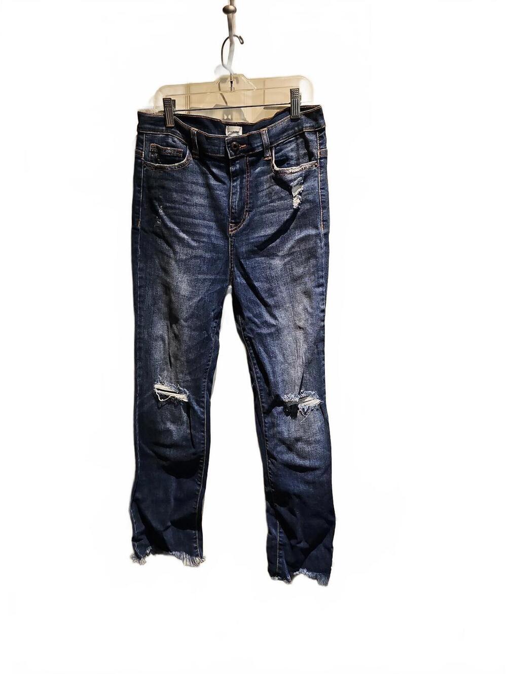 Sneak Peek High Rise distressed with raw hem jeans size 11